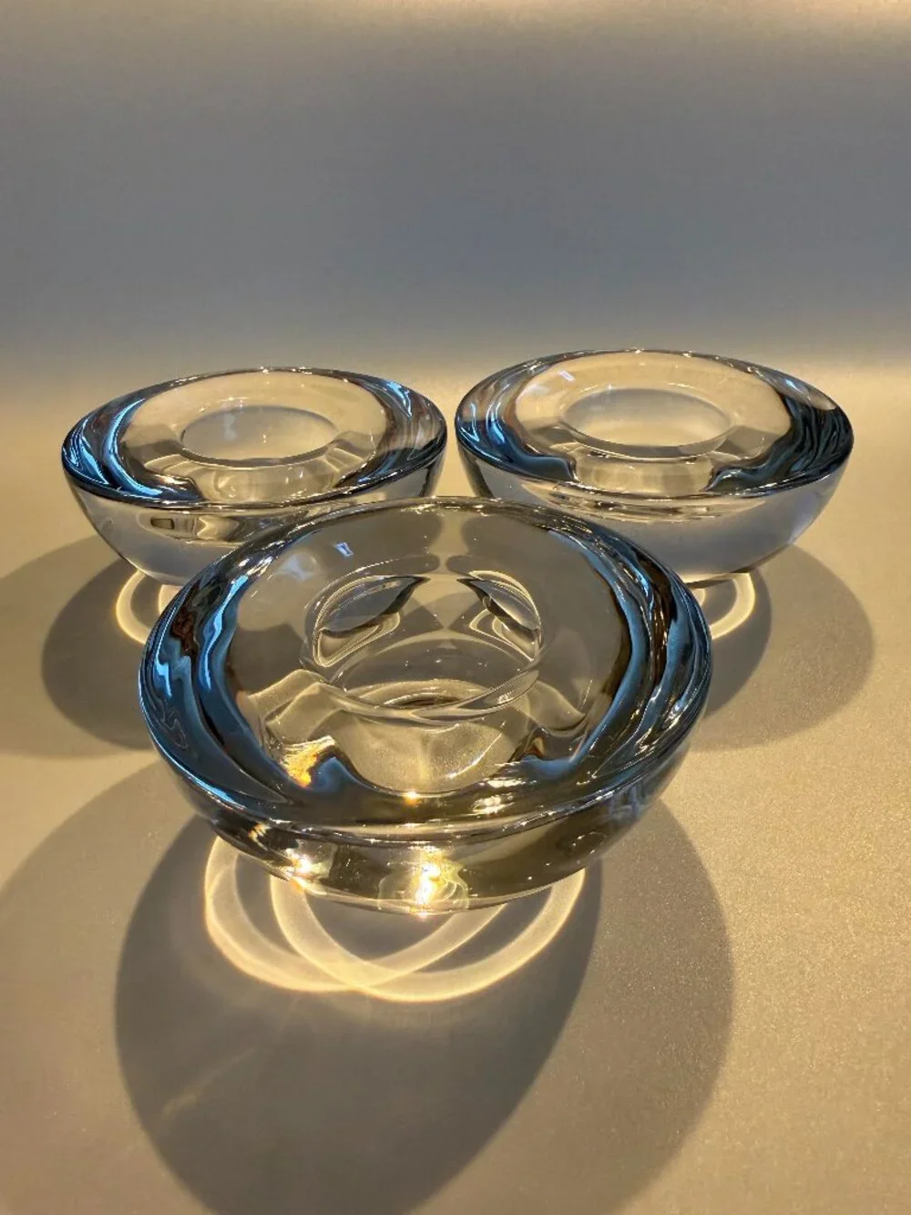 VTG Shannon Crystal of Ireland 'Celtic Rings' Shadow Candle Votive Holders